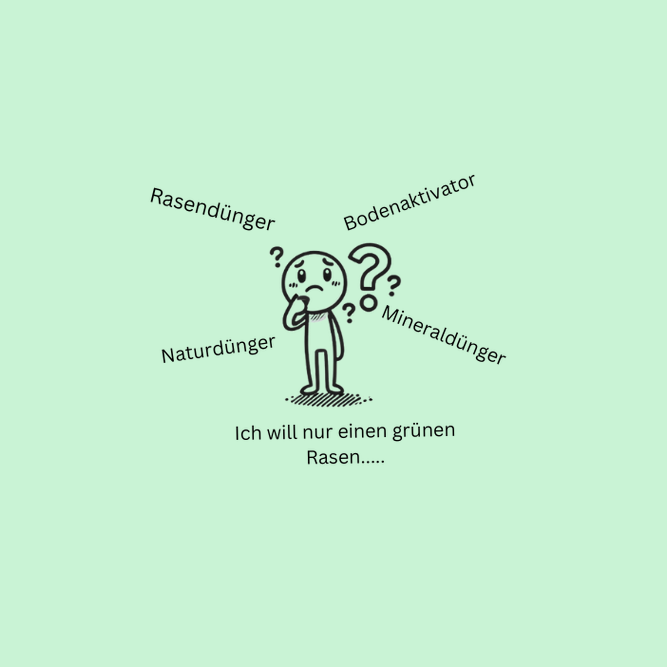 Ratloses Strichmännchen im Gartencenter – symbolisiert Unsicherheit beim Kauf und den Wert guter, freundlicher Kundenberatung.